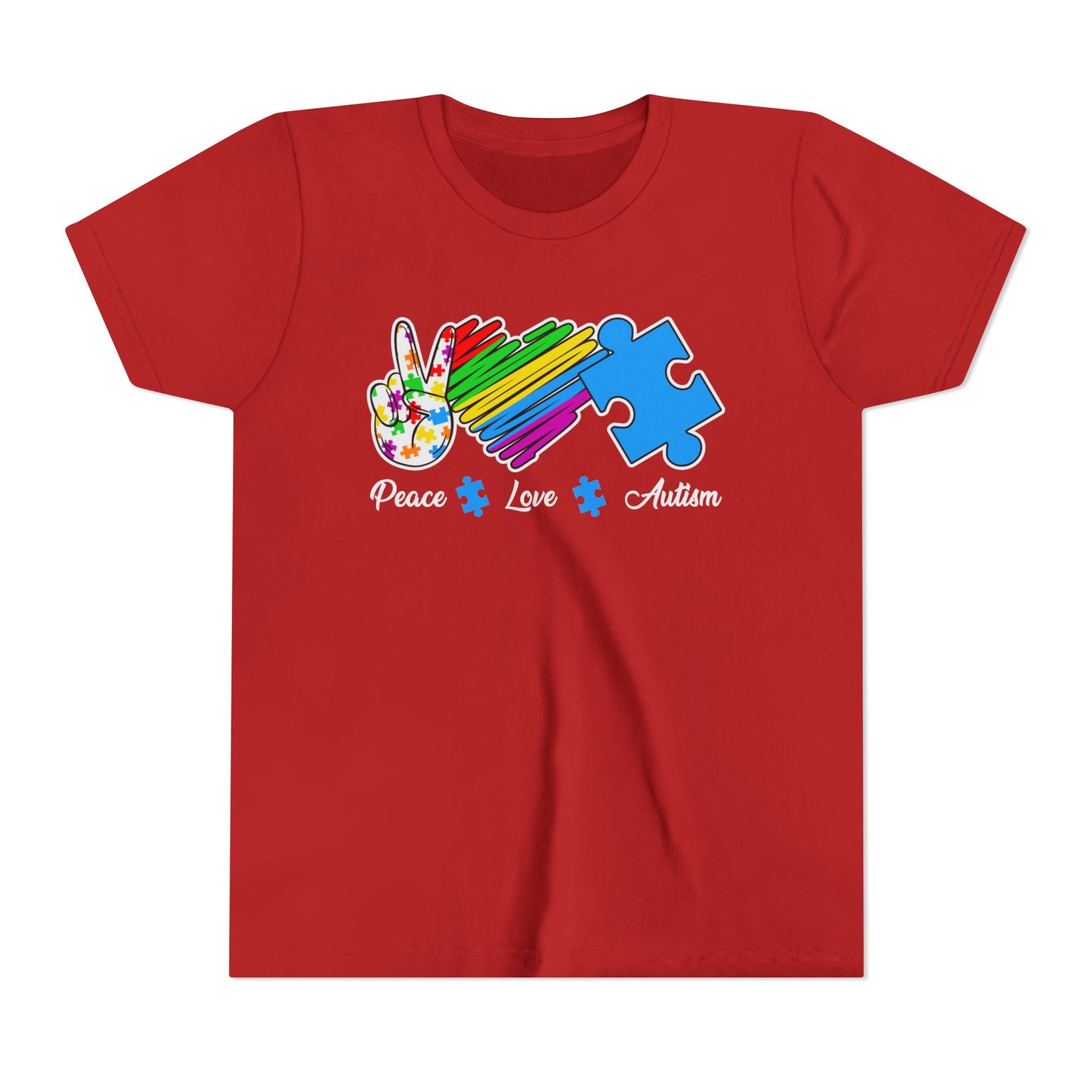 Peace Love Autism Youth Short Sleeve Tee
