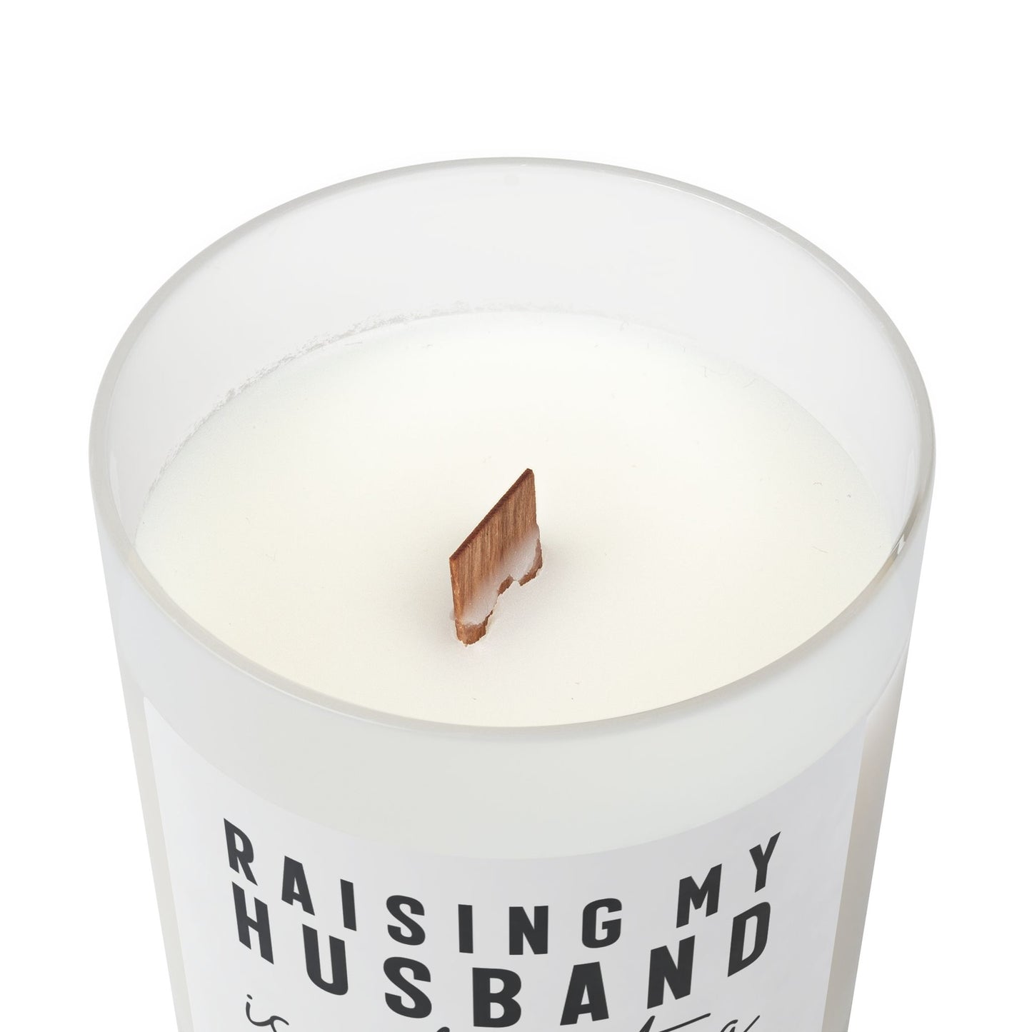 Raising My Husband is Exhausting Frosted Glass Candle, 11oz