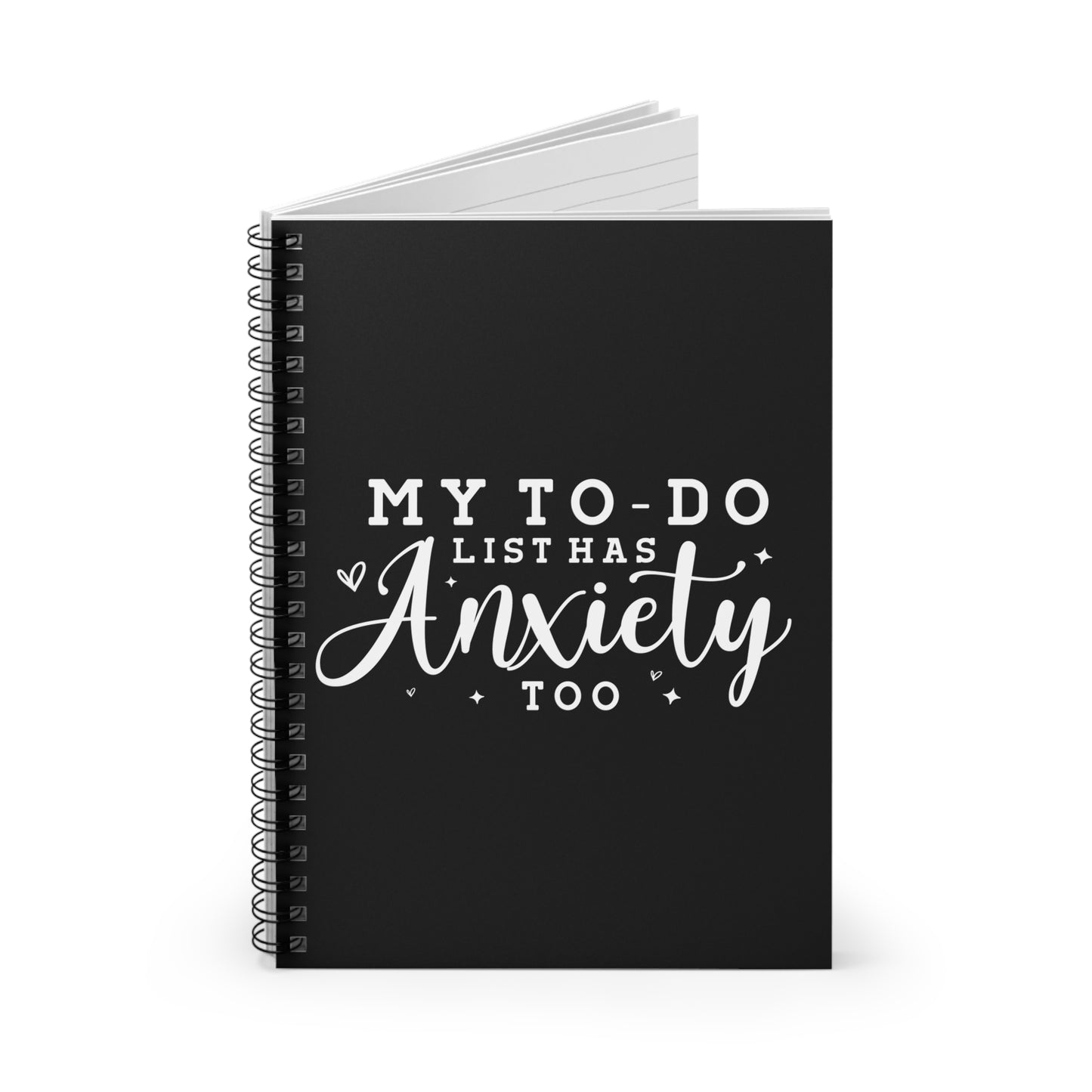 My To-Do List has Anxiety Too Spiral Notebook - Ruled Line