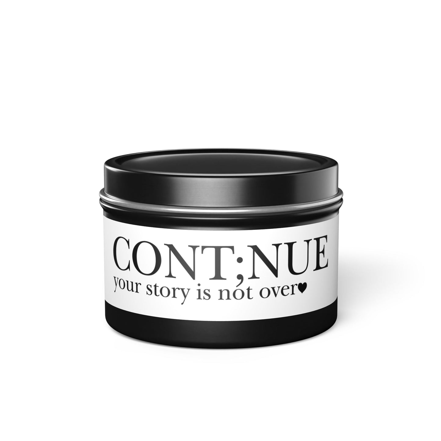 Cont;nue Your Story Tin Candles (4oz, 8oz)