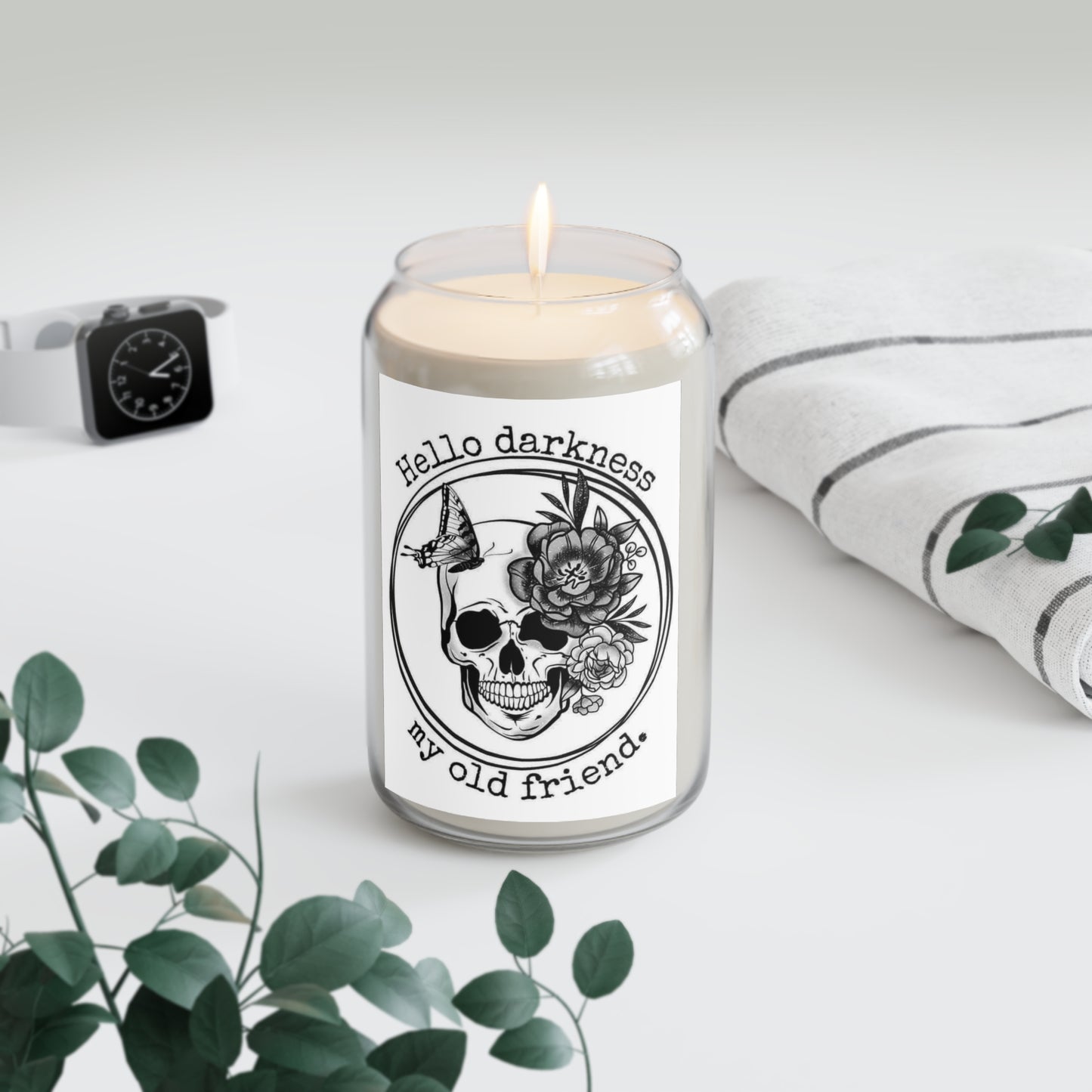 Hello Darkness My Old Friend Scented Soy Candles, 13.75oz