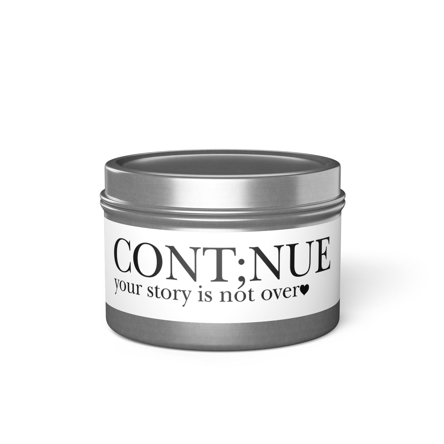 Cont;nue Your Story Tin Candles (4oz, 8oz)