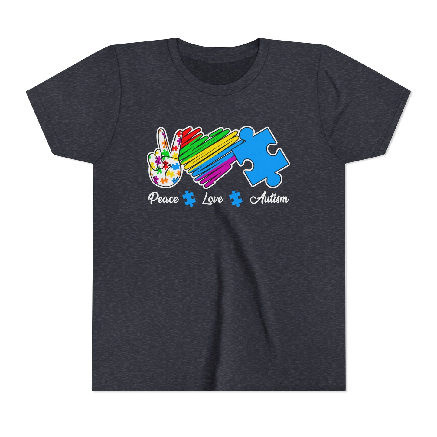 Peace Love Autism Youth Short Sleeve Tee