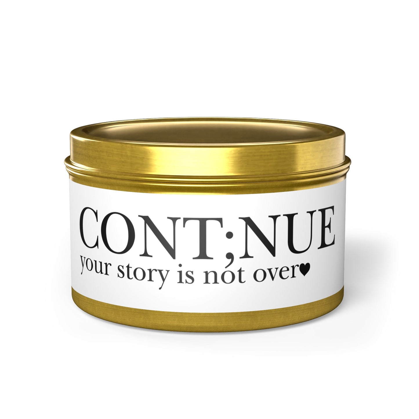 Cont;nue Your Story Tin Candles (4oz, 8oz)
