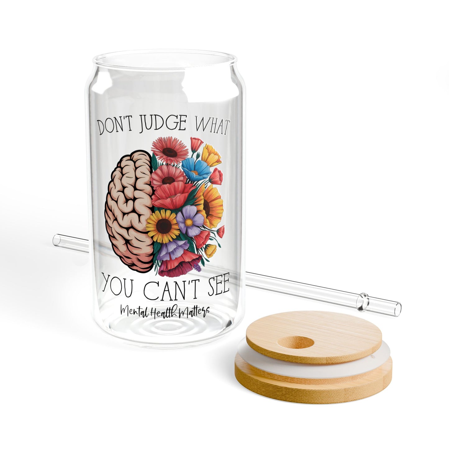 Don't Judge What You Can't See Sipper Glass, 16oz