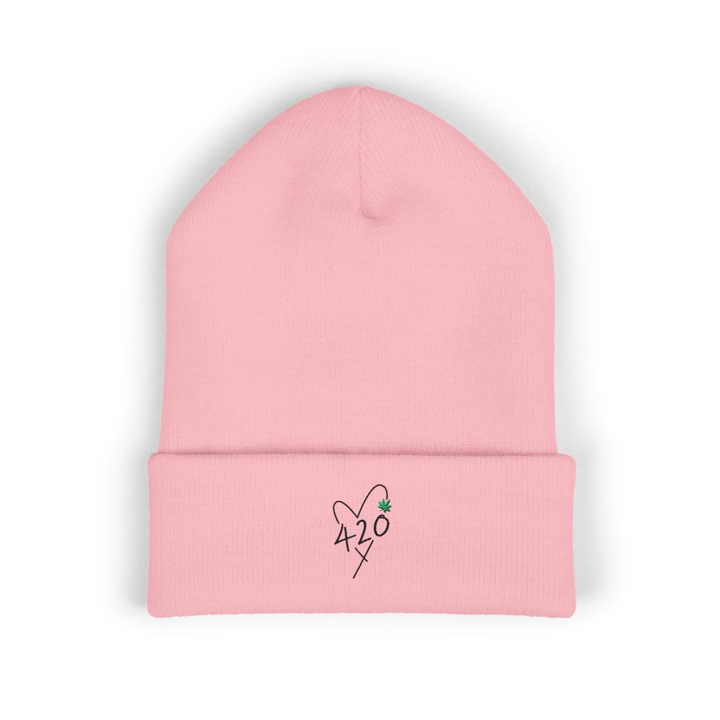 420 Love - Black Classic Cuffed Beanie (Embroidery)