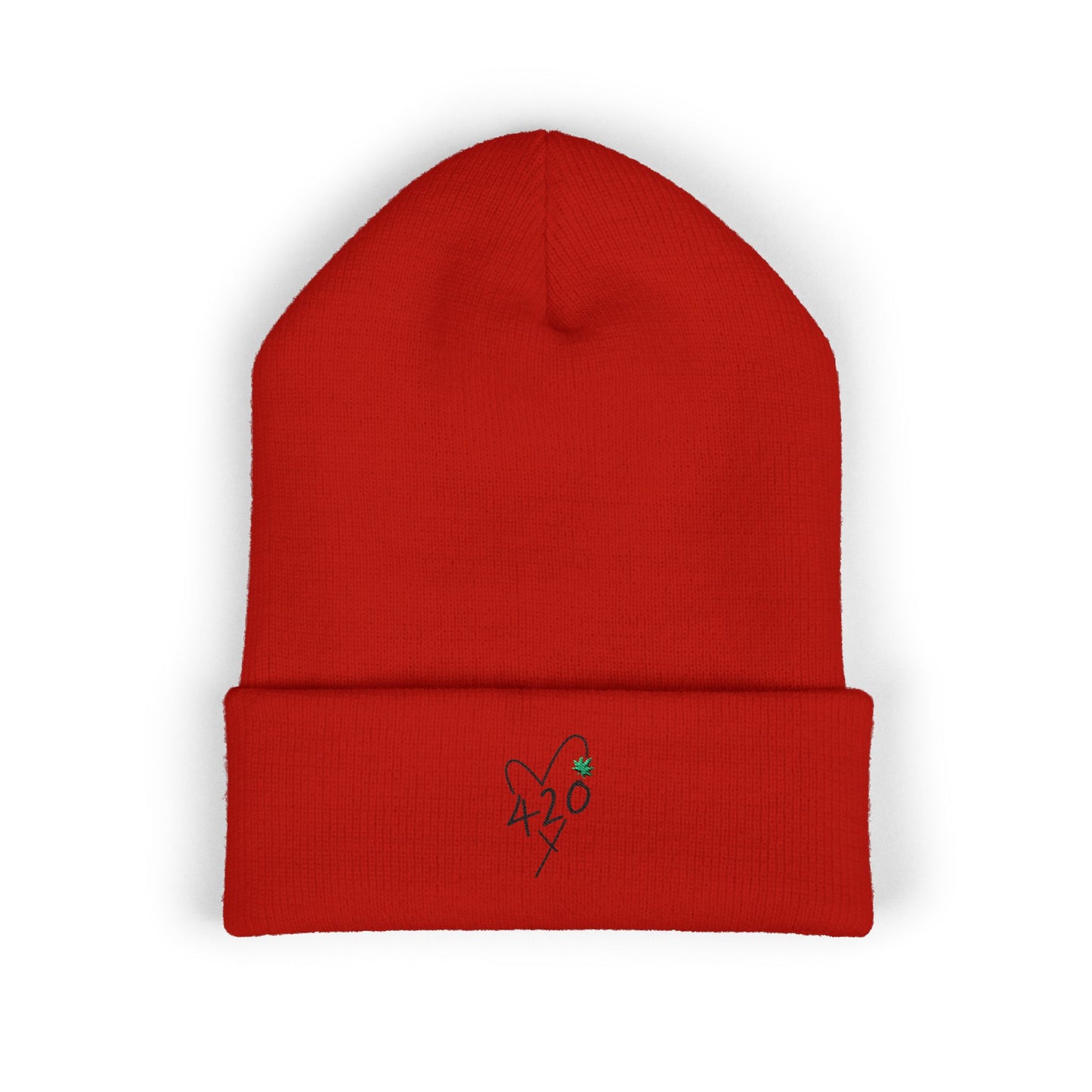 420 Love - Black Classic Cuffed Beanie (Embroidery)