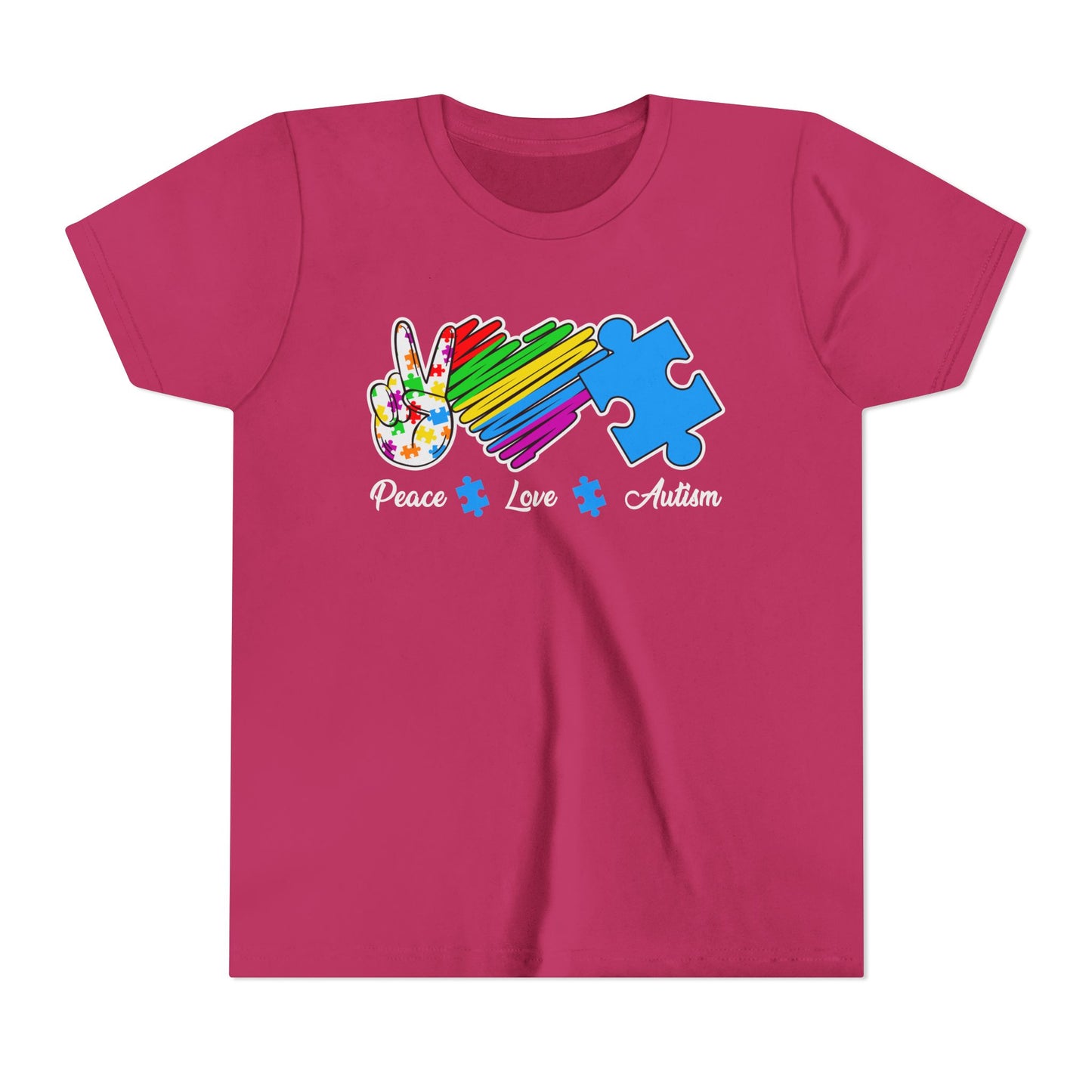 Peace Love Autism Youth Short Sleeve Tee