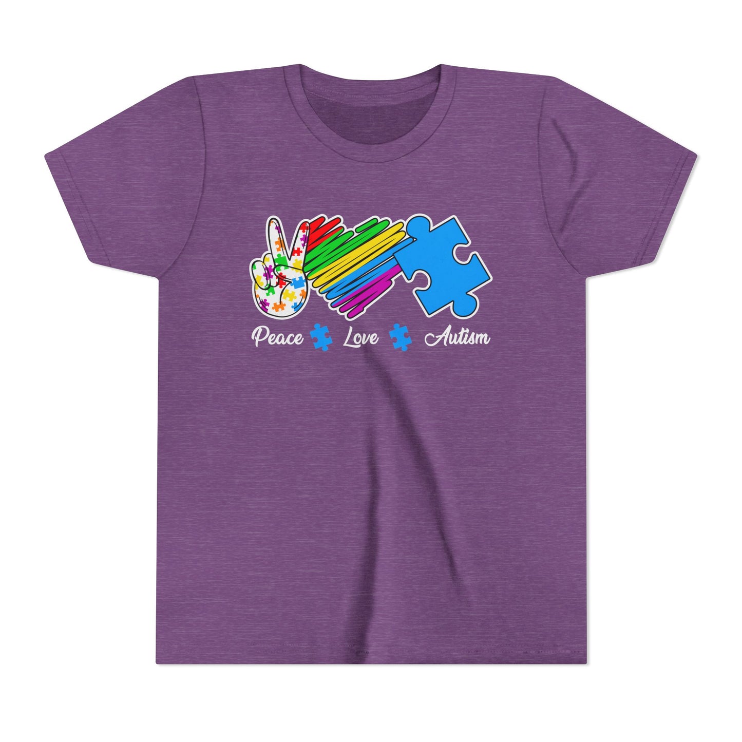 Peace Love Autism Youth Short Sleeve Tee