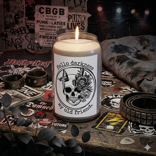Hello Darkness My Old Friend Scented Soy Candles, 13.75oz