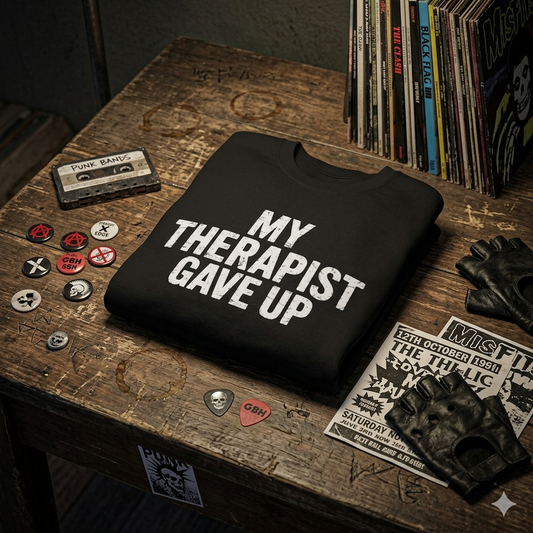 My Therapist Gave Up Unisex Midweight Softstyle Fleece Crewneck Sweatshirt