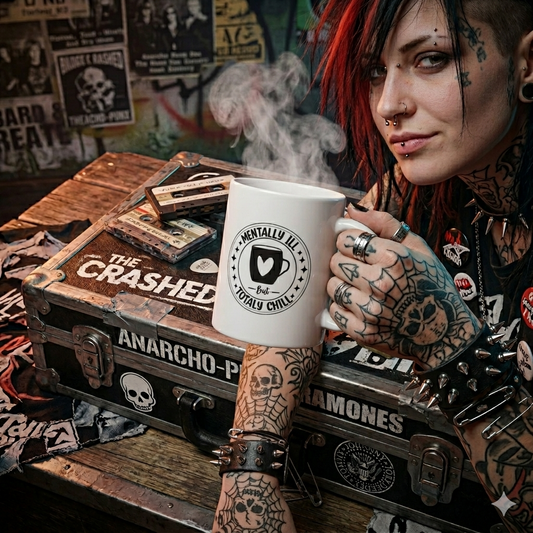 Mentally Ill, Totally Chill Ceramic Mug, (11oz, 15oz)