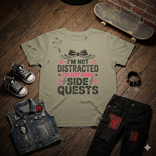 Not Distracted, Just Doing Side Quests Toddler Short Sleeve Tee