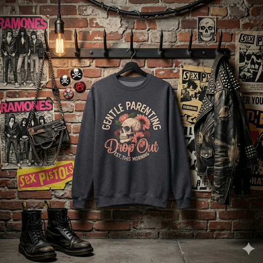 Gentle Parenting Drop Out Version 2 Unisex Midweight Softstyle Fleece Crewneck Sweatshirt