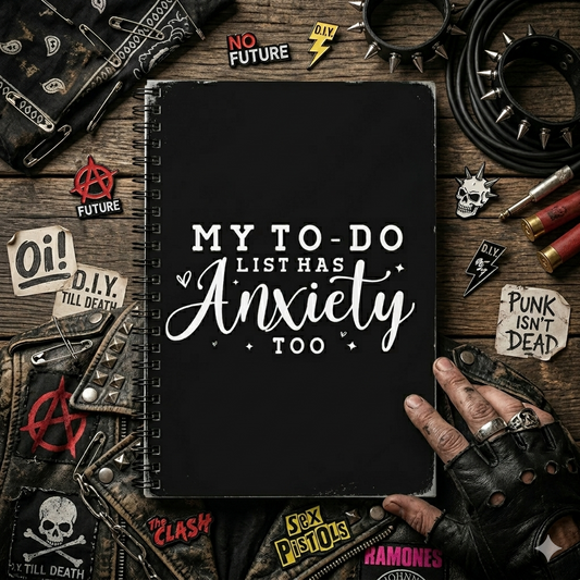 My To-Do List has Anxiety Too Spiral Notebook - Ruled Line