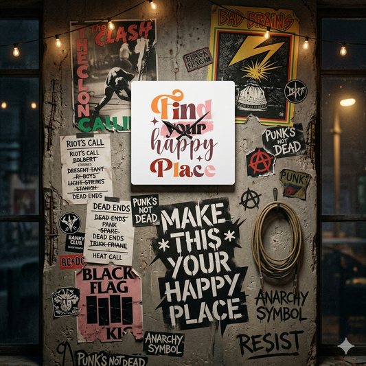 Find Your Happy Place Acrylic Wall Clock