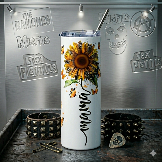 Mama Sunflower Stainless Steel Tumbler, 20oz