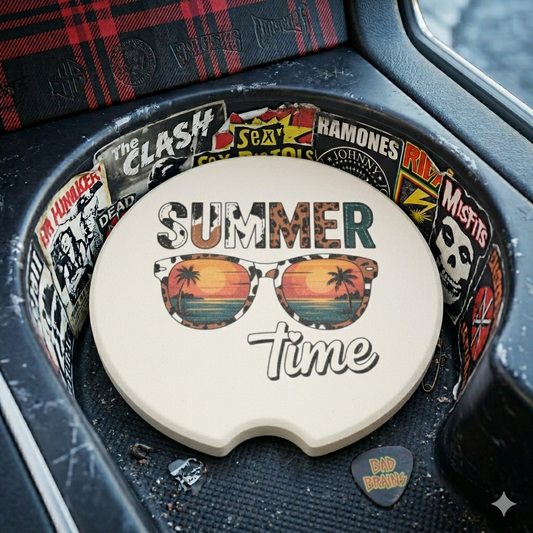 Summer Time Soapstone Car Coaster