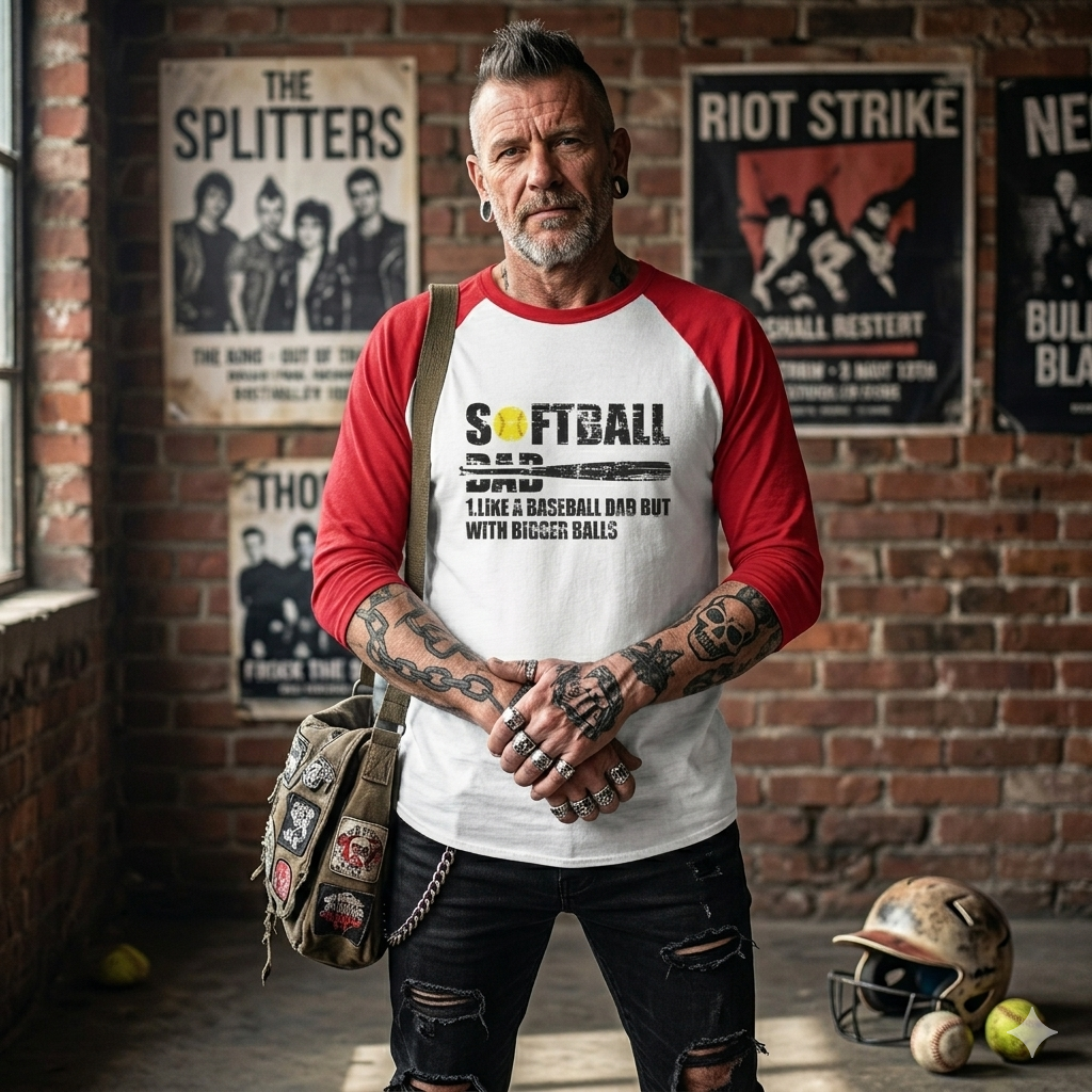 Softball Dad Unisex Three-Quarter Sleeve Raglan Shirt