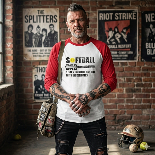 Softball Dad Unisex Three-Quarter Sleeve Raglan Shirt