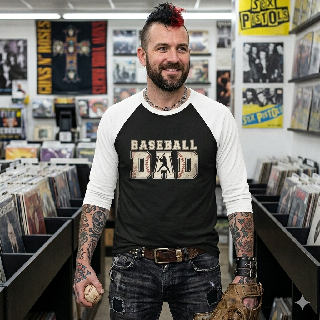 Baseball Dad Unisex Three-Quarter Sleeve Raglan Shirt
