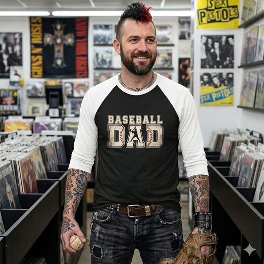 Baseball Dad Unisex Three-Quarter Sleeve Raglan Shirt