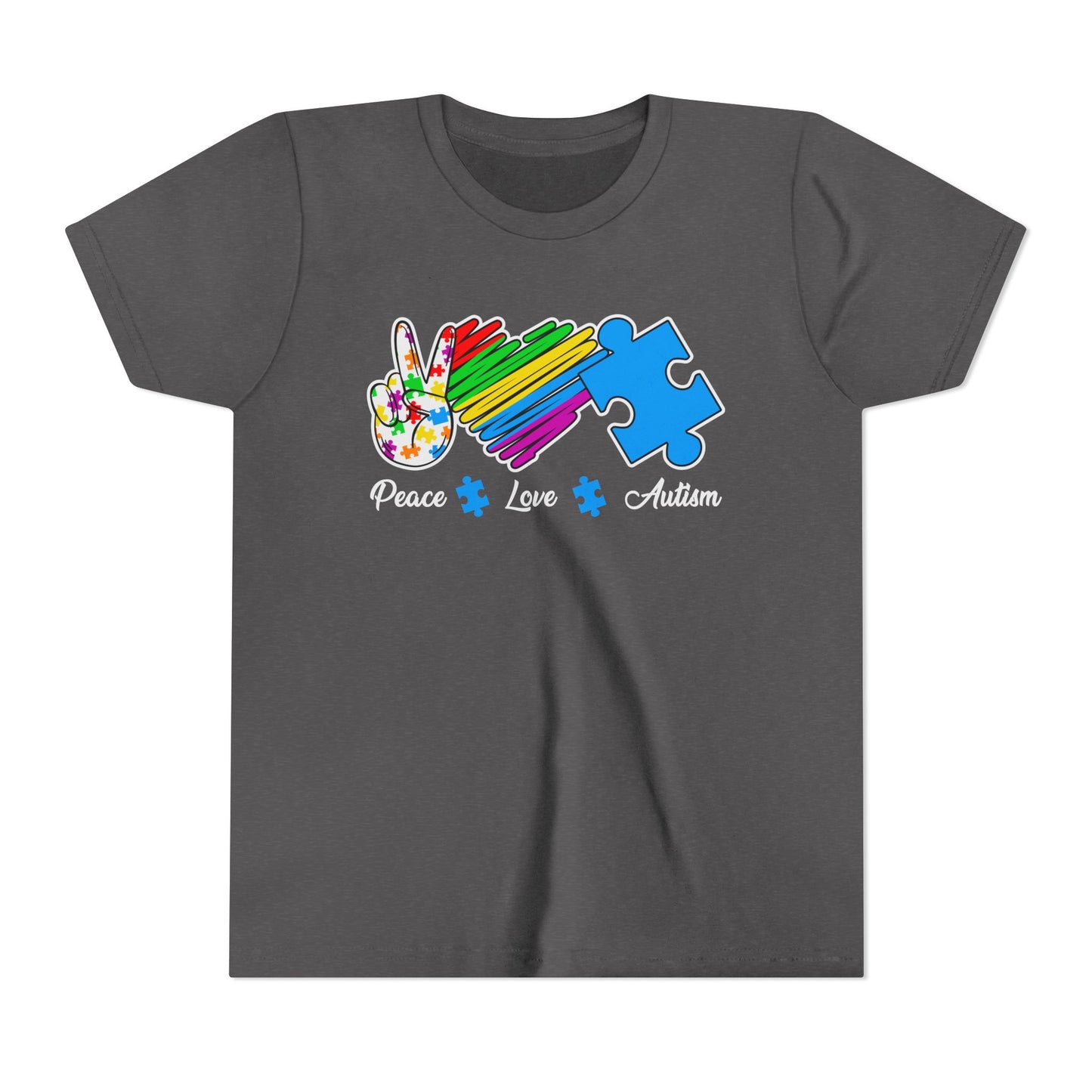 Peace Love Autism Youth Short Sleeve Tee