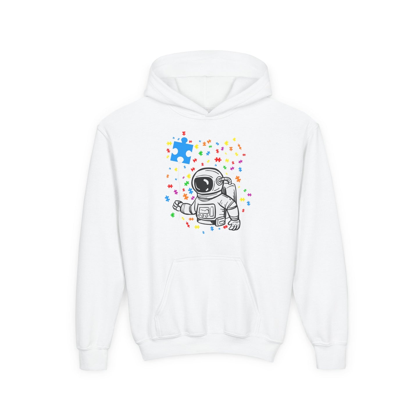 Autism Astronaut Youth Heavy Blend Hooded Sweatshirt