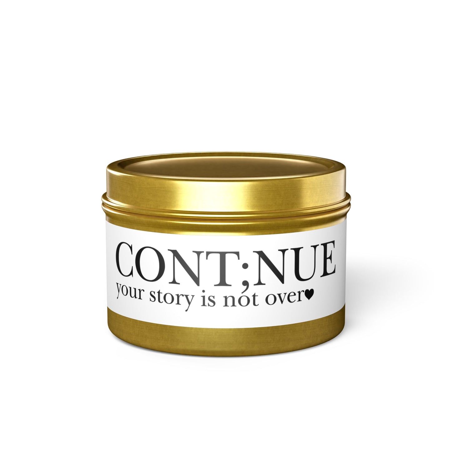 Cont;nue Your Story Tin Candles (4oz, 8oz)